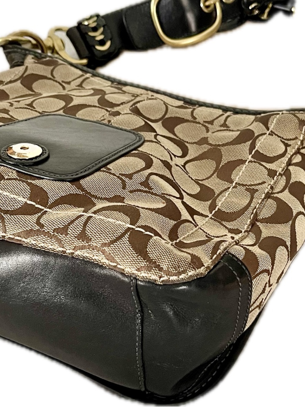 Coach Bleecker Legacy Signature Jacquard &  Leather Crossbody - Picture 7 of 15